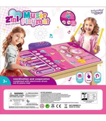 WOOPIE Duża Mata Muzyczna 2w1 Perkusja Interaktywna Pianino