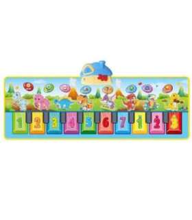 WOOPIE Mata Muzyczna XXL Dinusie 2w1 Pianinko 8 Melodii 110cm