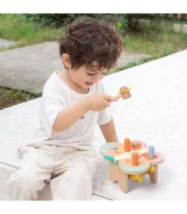 CLASSIC WORLD Wbijak Pastelowy Motylek Montessori z Młoteczkiem