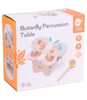 CLASSIC WORLD Wbijak Pastelowy Motylek Montessori z Młoteczkiem
