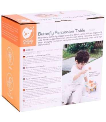 CLASSIC WORLD Wbijak Pastelowy Motylek Montessori z Młoteczkiem
