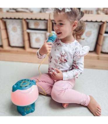 WOOPIE Multifunkcyjna Lampka RGB Głośnik Bluetooth Karaoke Modulator Głosu Karta SD Turkusowa