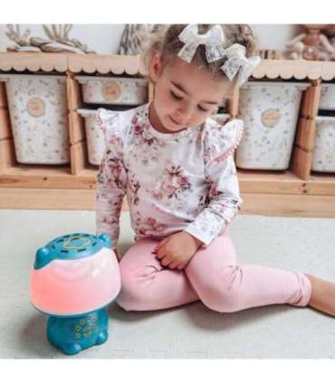 WOOPIE Multifunkcyjna Lampka RGB Głośnik Bluetooth Karaoke Modulator Głosu Karta SD Turkusowa