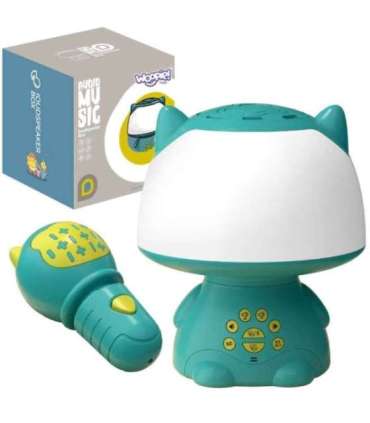 WOOPIE Multifunkcyjna Lampka RGB Głośnik Bluetooth Karaoke Modulator Głosu Karta SD Turkusowa