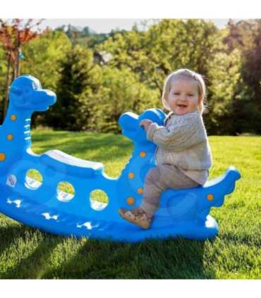 WOOPIE Bujak Wieloosobowy Dino Huśtawka Równoważna Niebieska