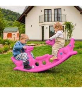 WOOPIE Bujak Wieloosobowy Dino Huśtawka Równoważna Różowa