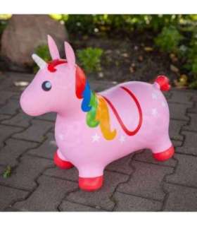 WOOPIE Skoczek Gumowy do Skakania Jednorożec Różowy + Pompka