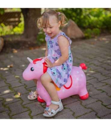 WOOPIE Skoczek Gumowy do Skakania Jednorożec Różowy + Pompka