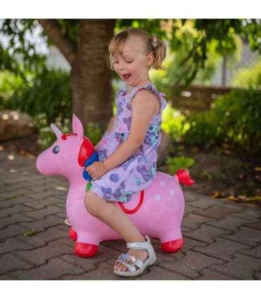 WOOPIE Skoczek Gumowy do Skakania Jednorożec Różowy + Pompka