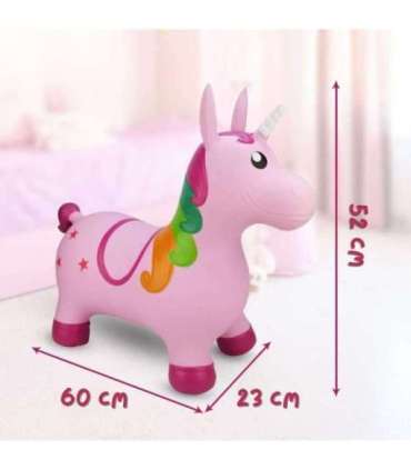 WOOPIE Skoczek Gumowy do Skakania Jednorożec Różowy + Pompka
