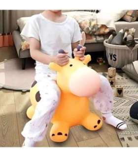 WOOPIE Skoczek Gumowy do Skakania Żyrafa Żółta + Pompka