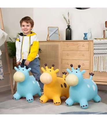 WOOPIE Skoczek Gumowy do Skakania Żyrafa Żółta + Pompka