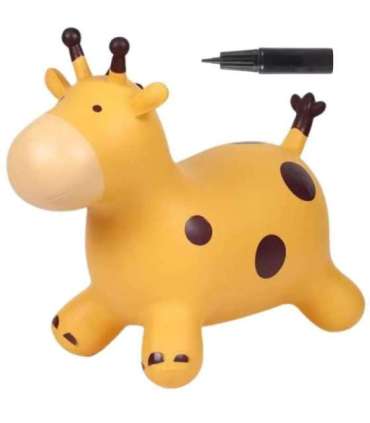 WOOPIE Skoczek Gumowy do Skakania Żyrafa Żółta + Pompka