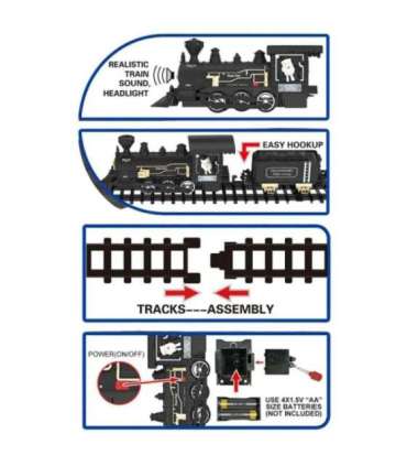 WOOPIE Pociąg Lokomotywa Zestaw XXL Tor 403 cm