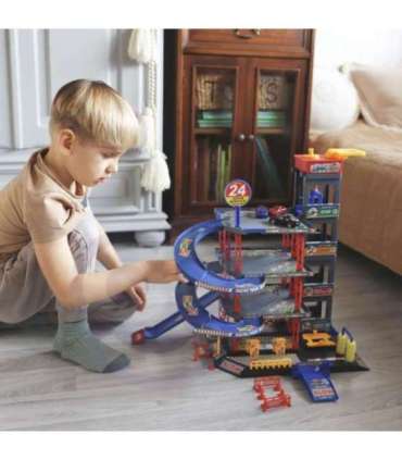 WOOPIE многоуровневый паркинг/гараж с автомойкой, автомобили, вертолет + аксессуары