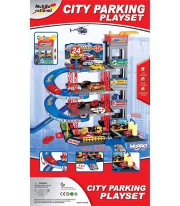 WOOPIE многоуровневый паркинг/гараж с автомойкой, автомобили, вертолет + аксессуары