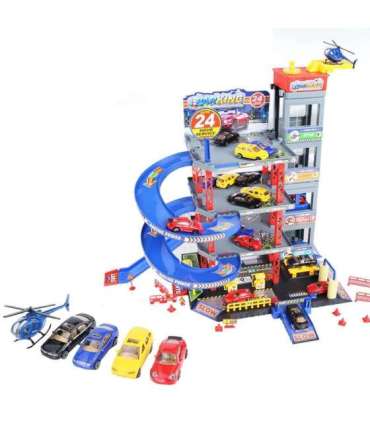 WOOPIE многоуровневый паркинг/гараж с автомойкой, автомобили, вертолет + аксессуары