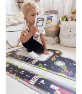 TOOKY TOY Дорожный пазл для детей - макет автомагистрали, 21 деталь. Сертификат FSC