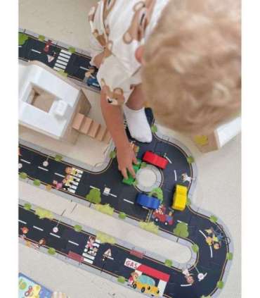 TOOKY TOY Дорожный пазл для детей - макет автомагистрали, 21 деталь. Сертификат FSC