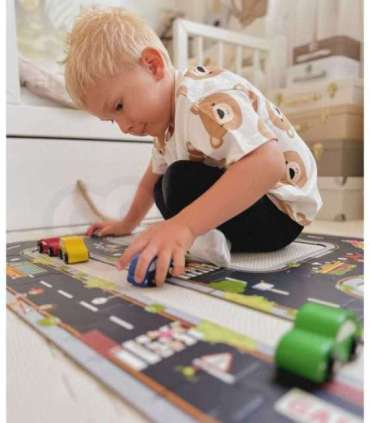 TOOKY TOY Дорожный пазл для детей - макет автомагистрали, 21 деталь. Сертификат FSC