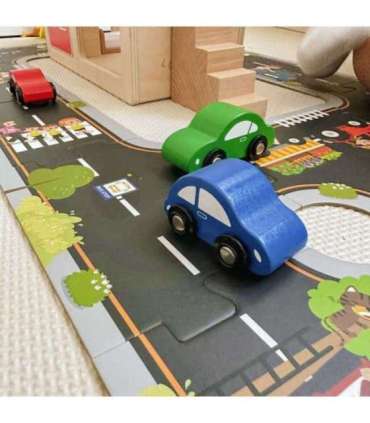 TOOKY TOY Дорожный пазл для детей - макет автомагистрали, 21 деталь. Сертификат FSC