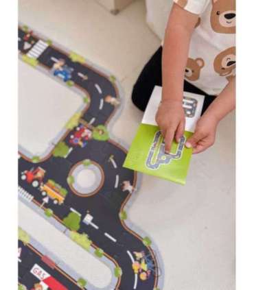 TOOKY TOY Дорожный пазл для детей - макет автомагистрали, 21 деталь. Сертификат FSC
