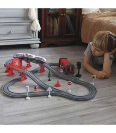 WOOPIE elektrirongikomplekt - rööpad, sild, tunnel, 80 osa.