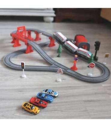 WOOPIE elektrirongikomplekt - rööpad, sild, tunnel, 80 osa.