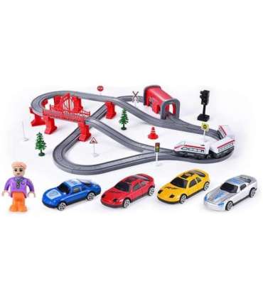 WOOPIE elektrirongikomplekt - rööpad, sild, tunnel, 80 osa.