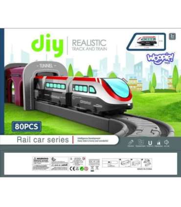 WOOPIE elektrirongikomplekt - rööpad, sild, tunnel, 80 osa.