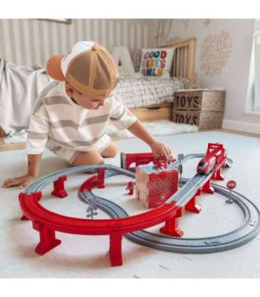 WOOPIE elektrirong, autorada, tuletõrje, helikopter, autod, 92 osa.