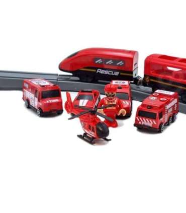 WOOPIE elektrirong, autorada, tuletõrje, helikopter, autod, 92 osa.