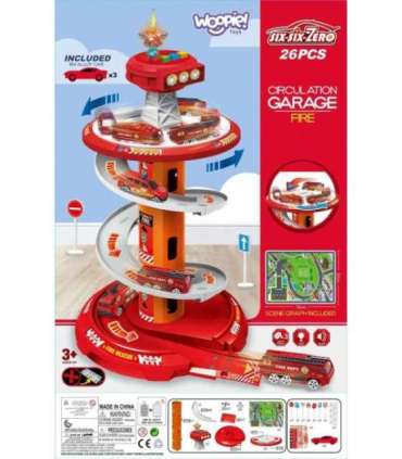 WOOPIE spiraalrada garaaž mänguautodele, 3 tk.