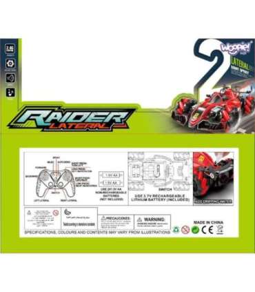 WOOPIE kaugjuhtimispultiga trikiauto RAIDER - suitsuefekt
