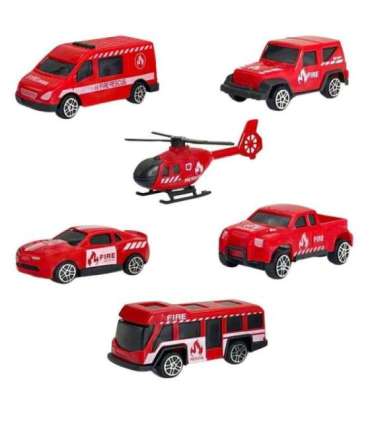 WOOPIE 3-ühes veoauto-transporter komplekt, punane, 11 osa.