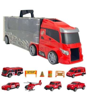 WOOPIE Набор «Грузовик-транспортер» 3 в 1, красный, 11 шт.