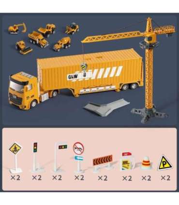 WOOPIE Грузовик 6-в-1 Набор для строительства Кран Машинки с заводным механизмом Аксессуары