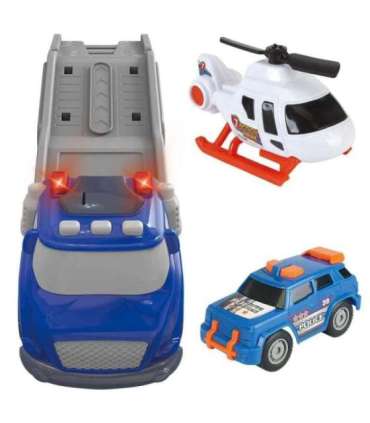 WOOPIE sinine politsei puksiirauto (City Truck) heli- ja valgusefektidega