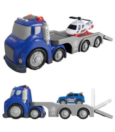 WOOPIE sinine politsei puksiirauto (City Truck) heli- ja valgusefektidega