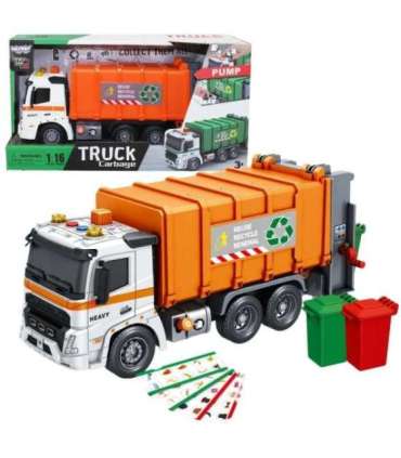 WOOPIE Интерактивная модель мусоровоза, масштаб 1:16, звуковые и световые эффекты