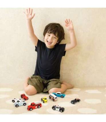 CLASSIC WORLD деревянные машинки - полиция, пожарная машина и эвакуатор - набор из 3 шт.