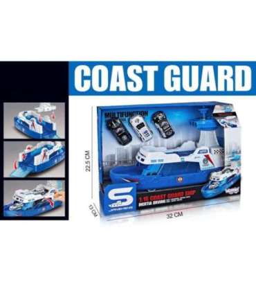 WOOPIE Интерактивный полицейский патрульный катер - Масштаб 1:16 + 3 машинки