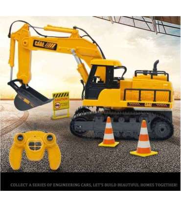 WOOPIE suur puldiga juhitav ekskavaator roomikutel, 7 funktsiooni, heli + tegevus.