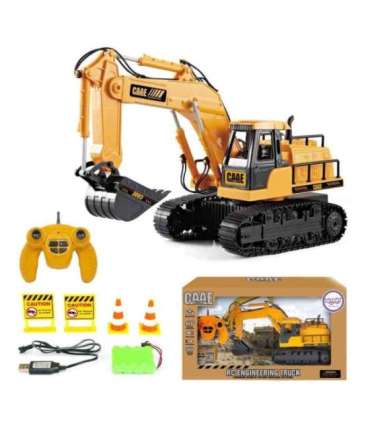 WOOPIE suur puldiga juhitav ekskavaator roomikutel, 7 funktsiooni, heli + tegevus.