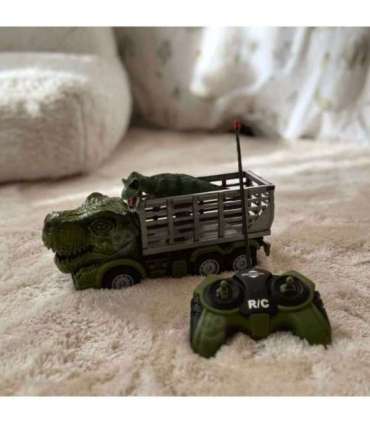 WOOPIE puldiga juhitav RC-auto - roheline dinosaurus + figuur