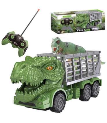 WOOPIE puldiga juhitav RC-auto - roheline dinosaurus + figuur