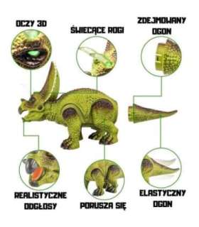 WOOPIE kaugjuhtimispuldi abil juhitav RC Triceratops-robot
