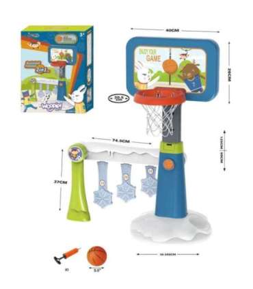 WOOPIE 2-ühes komplekt: korvpalli- ja jalgpallivärav + pall + pump