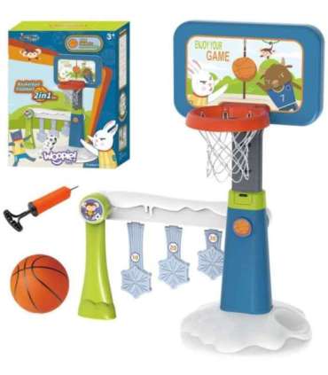 WOOPIE 2-ühes komplekt: korvpalli- ja jalgpallivärav + pall + pump