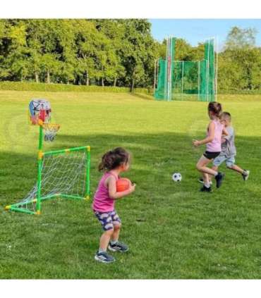 WOOPIE 2-ühes komplekt: korvpall ja jalgpalli värav + pallid